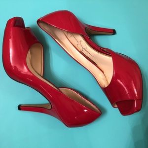 Jessica Simpson-Pheona Patent Pumps-Red-7